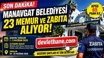 Manavgat Belediyesi 23 Memur ve Zabıta Alımı Yapacak! KPSS 65 Şartıyla Başvurular Başlıyor
