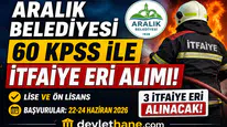 Aralık Belediyesi İtfaiye Eri Alımı Başladı! KPSS 60 Puanla Lise ve Ön Lisans Mezunu Personel Alınacak