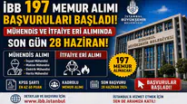 İBB 197 Memur Alımı Başvuruları Başladı! Mühendis ve İtfaiye Eri Alımında Son Gün 28 Haziran