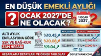En düşük emekli aylığı Ocak 2027'de ne olacak? Altı aylık enflasyona göre SSK ve Bağ-Kur zam hesabı