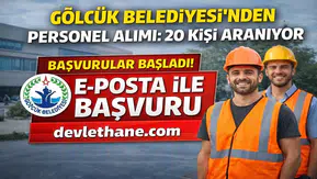 Gölcük Belediyesi 20 Personel Alımı Yapacak! Başvurular E-Posta ile Başladı