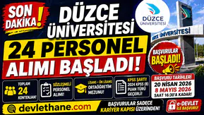 Düzce Üniversitesi 24 Personel Alımı Başladı! Başvurular e-Devlet Üzerinden Alınıyor
