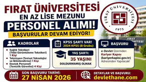 Fırat Üniversitesi Personel Alımı Başvuruları Sürüyor! En Az Lise Mezunu Adaylar Dikkat