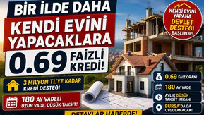 Kendi Evini Yapacaklara Dev Destek: 0.69 Faizli 180 Ay Vadeli Konut Kredisi Başlıyor