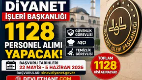 Diyanet 1128 Personel Alımı Yapacak! Güvenlik Görevlisi, Aşçı ve Temizlik Personeli Alınacak