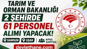 Tarım ve Orman Bakanlığı KPSS Şartsız 61 Personel Alımı Yapacak! İŞKUR İUP Başvuruları Başladı