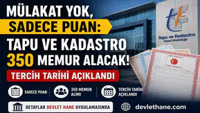 Mülakat Yok, Sadece Puan: Tapu ve Kadastro 350 Memur Alacak, Tercih Tarihi Açıklandı