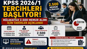 KPSS 2026/1 Tercihleri Başlıyor! Mülakatsız 2500 Memur Alımı İçin Tarihler Açıklandı