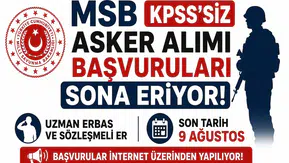 MSB KPSS’siz Asker Alımı Başvuruları Sona Eriyor! Uzman Erbaş ve Sözleşmeli Er İçin Son Tarih 9 Ağustos