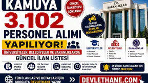 Kamuya 3.102 Personel Alımı Yapılıyor: Üniversiteler, Belediyeler ve Bakanlıklarda Güncel İlan Listesi