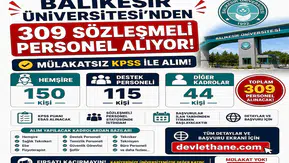 Balıkesir Üniversitesi 309 Sözleşmeli Personel Alıyor: 150 Hemşire, 115 Destek Personeli ve Mülakatsız KPSS ile Alım