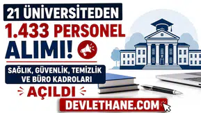 21 Üniversiteden 1.433 Personel Alımı: Sağlık, Güvenlik, Temizlik ve Büro Kadroları Açıldı