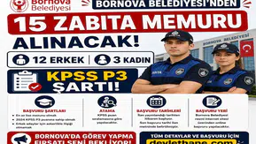 Bornova Belediyesi 15 Zabıta Memuru Alacak: 12 Erkek, 3 Kadın Aday İçin KPSS P3 Şartı