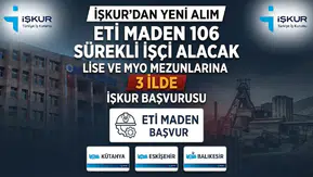 Eti Maden 106 Sürekli İşçi Alacak: Lise ve MYO Mezunlarına 3 İlde İŞKUR Başvurusu