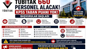 TÜBİTAK 660 Personel Alacak: KPSS Taban Puanı Yok, Başvurular Başladı