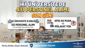 İki Üniversitede 431 Personel Alımı İçin Son Gün! Lise Mezunu Başvurabiliyor, KPSS 60 ve Mülakat Yok