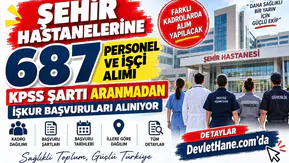 Şehir Hastanelerine 687 Personel ve İşçi Alımı: KPSS Şartı Aranmadan İŞKUR Başvuruları Alınıyor