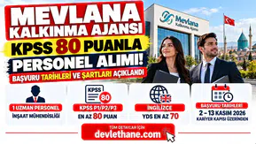 Mevlana Kalkınma Ajansı KPSS 80 Puanla Personel Alacak! Başvuru Tarihleri ve Şartları Açıklandı