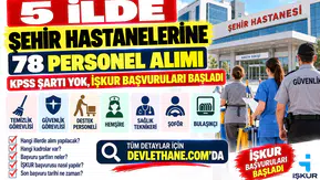 5 İlde Şehir Hastanelerine 78 Personel Alımı: KPSS Şartı Yok, İŞKUR Başvuruları Başladı