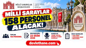 Milli Saraylar 158 personel alımında son gün 22 Ekim: Kadrolar ve sınav aşamaları