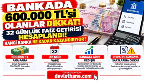Bankada 600 Bin TL'si Olanlar Dikkat! 32 Günlük Faiz Getirisi Hesaplandı: Hangi Banka Ne Kadar Kazandırıyor?