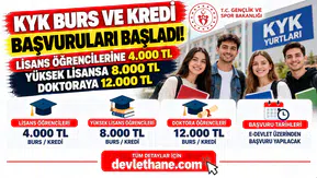 KYK Burs ve Kredi Başvuruları Başladı! Lisans Öğrencilerine 4.000 TL, Yüksek Lisansa 8.000 TL, Doktoraya 12.000 TL