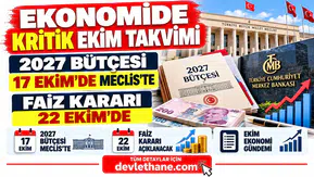 Ekonomide Kritik Ekim Takvimi: Faiz Kararı 22 Ekim'de, 2027 Bütçesi 17 Ekim'de Meclis'te