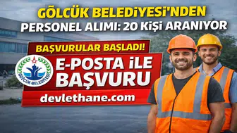 Gölcük Belediyesi 20 Personel Alımı Yapacak! Başvurular E-Posta ile Başladı