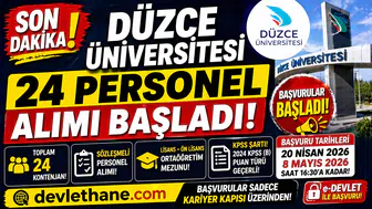 Düzce Üniversitesi 24 Personel Alımı Başladı! Başvurular e-Devlet Üzerinden Alınıyor