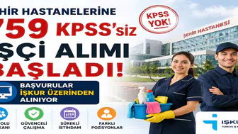 Şehir Hastanelerine 759 KPSS’siz İşçi Alımı Başladı! Başvurular İŞKUR Üzerinden Alınıyor