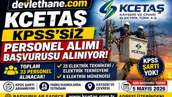 KCETAŞ KPSS’siz Personel Alımı Başladı! 33 Kişi Alınacak