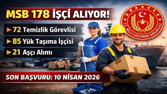 MSB 178 İşçi Alımı Başladı: Başvurular 10 Nisan’da Sona Eriyor