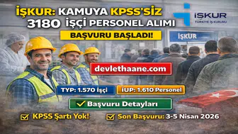 İŞKUR KPSS’siz 3180 Personel Alımı Başladı! TYP ve İUP İlanları Açıldı