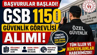 GSB 1150 Güvenlik Görevlisi Alımı Başvuruları Başladı! İşte Tüm İller, Kontenjanlar ve Başvuru Şartları