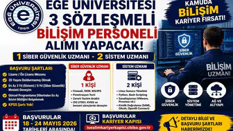 Ege Üniversitesi 3 Sözleşmeli Bilişim Personeli Alımı Yapacak! Siber Güvenlik Uzmanı ve Sistem Uzmanı Alınacak