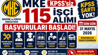MKE KPSS Şartsız 115 İşçi Alımı Başladı! Temizlik Görevlisi, Şoför, Aşçı ve Garson Alımı Yapılacak