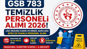 GSB 783 Temizlik Personeli Alımı Başladı! KPSS 50 Puanla Başvuru Şansı, İl İl Kontenjanlar Açıklandı