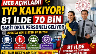 MEB’den Tarihi Karar: TYP Sistemi Sona Eriyor! 81 İlde 70 Bin Sabit Okul Personeli Alımı Yapılacak