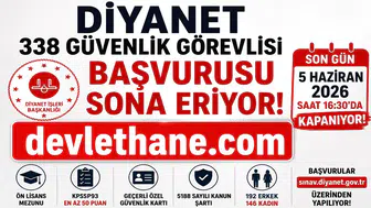 Diyanet’in 338 Güvenlik Görevlisi Alımında Son Saatler! Başvurular Bugün Sona Eriyor