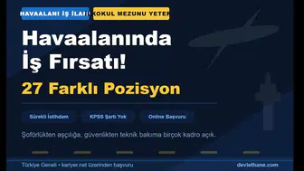 İlkokul Mezununa Kapı Açıldı — 27 Farklı Pozisyon Sizi Bekliyor