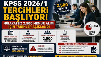 KPSS 2026/1 Tercihleri Başlıyor! Mülakatsız 2500 Memur Alımı İçin Tarihler Açıklandı
