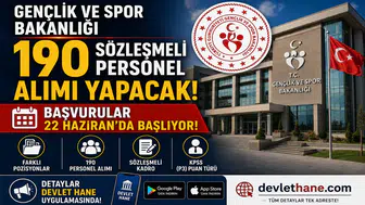 Gençlik ve Spor Bakanlığı 190 Sözleşmeli Personel Alımı Yapacak! Başvurular 22 Haziran'da Başlıyor