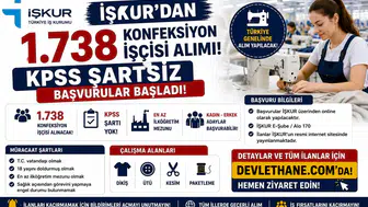 İŞKUR'dan 1.738 Konfeksiyon İşçisi Alımı! KPSS Şartsız Başvurular Başladı