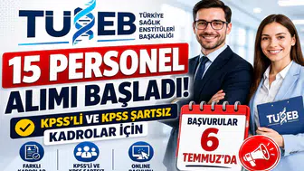 TÜSEB 15 Personel Alımı Başladı! KPSS'li ve KPSS Şartsız Kadrolar İçin Başvurular 6 Temmuz'da
