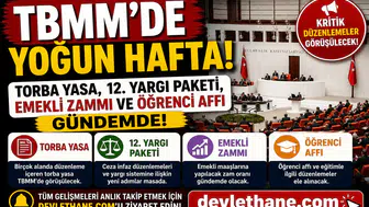 TBMM'de Yoğun Hafta! Torba Yasa, 12. Yargı Paketi, Emekli Zammı ve Öğrenci Affı Gündemde