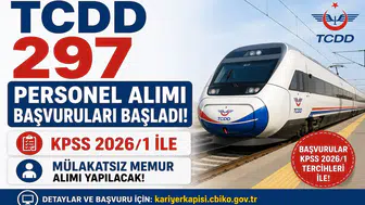 TCDD 297 Personel Alımı Başvuruları Başladı! KPSS 2026/1 ile Mülakatsız Memur Alımı Yapılacak