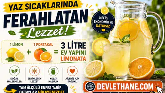 Yaz Sıcaklarında Ferahlatan Lezzet! 1 Limon ve 1 Portakalla 3 Litre Ev Yapımı Limonata Tarifi