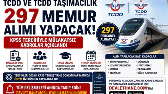 TCDD ve TCDD Taşımacılık 297 Memur Alımı Yapacak! KPSS Tercihiyle Mülakatsız Kadrolar Açıklandı