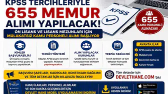 KPSS Tercihleriyle 655 Memur Alımı Yapılacak! Ön Lisans ve Lisans Mezunları İçin Mülakatsız Kamu Personeli Alımı Başlıyor