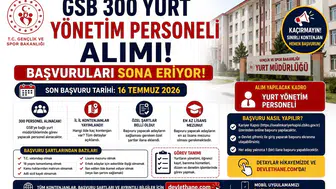 GSB 300 Yurt Yönetim Personeli Alımı Başvuruları Sona Eriyor! İl İl Kontenjanlar ve Özel Şartlar